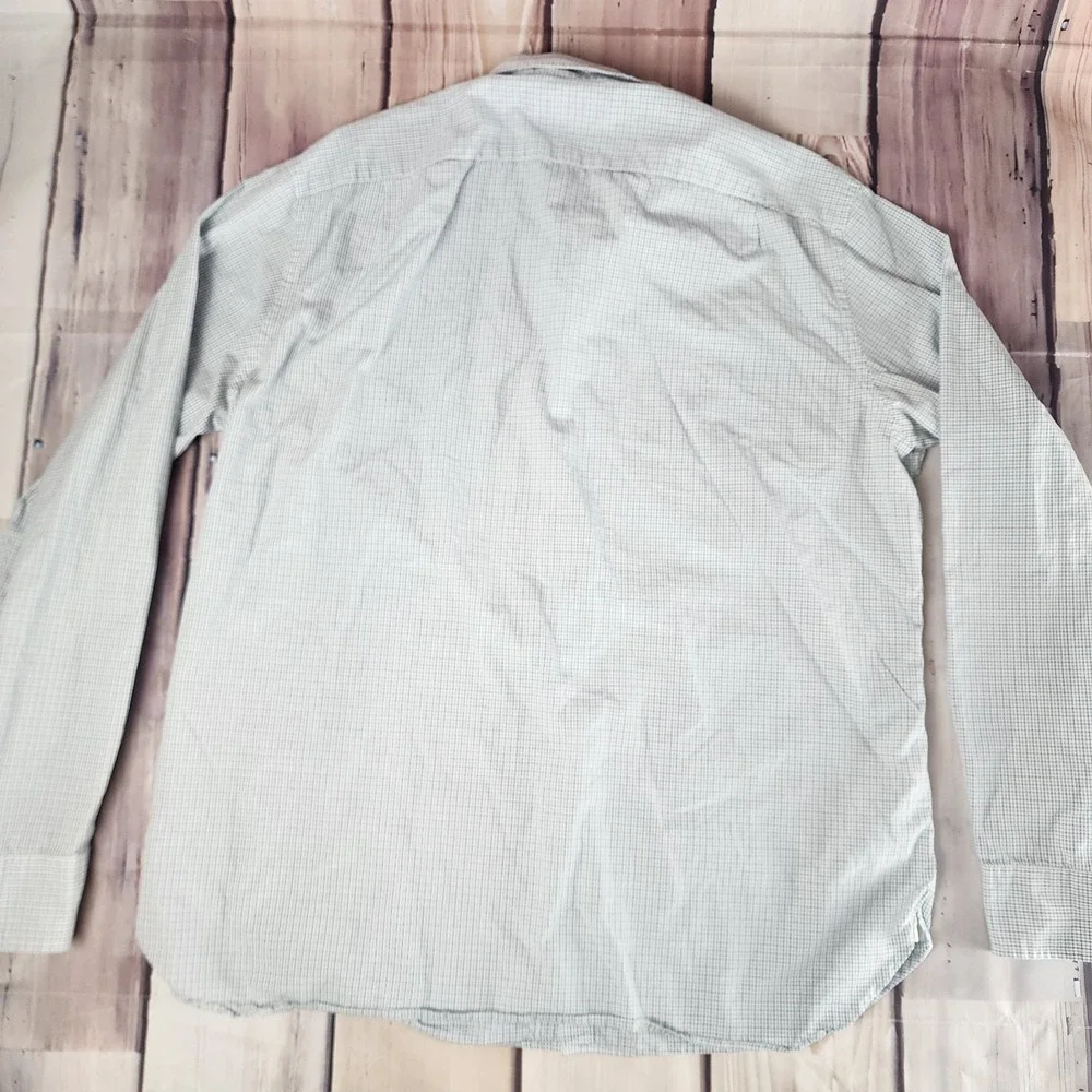 J CREW Shirt Mens XL 17-17.5 2-Ply Cotton Button Down‎ L/S Purple Green Check